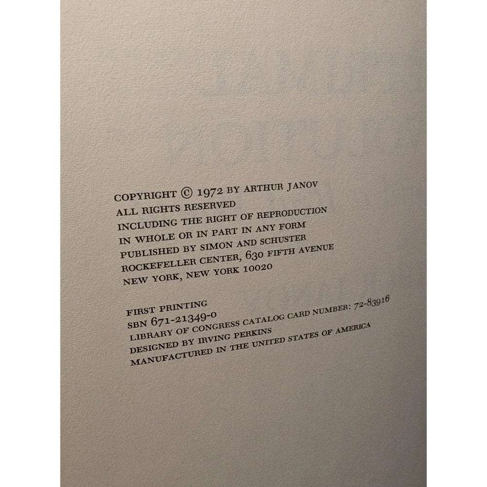 The Primal Revolution Toward a Real World by Arthur Janov 1972‎ hardcover